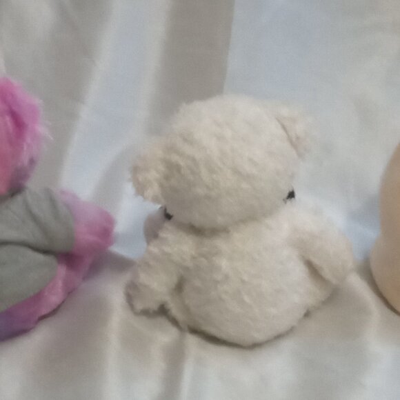 3 gift basket stuffers purple/pink teddy cream teddy & white belly hampster - Picture 3 of 5